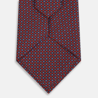 Red Multi-Floral Silk Tie Image 2