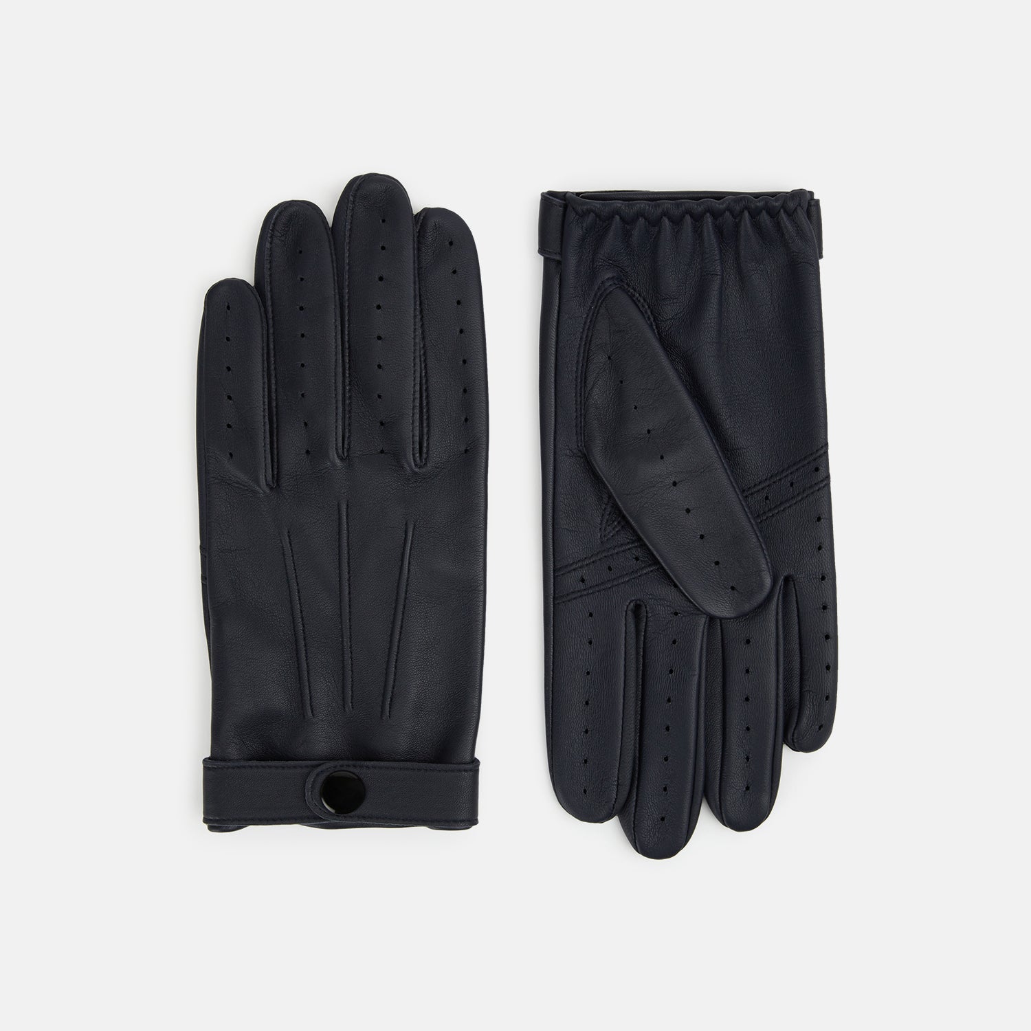 Image 1 of product Navy Hairsheep Leather Touchscreen Driving Gloves