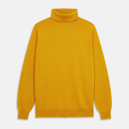Gold Aubrey Cashmere Roll Neck Jumper