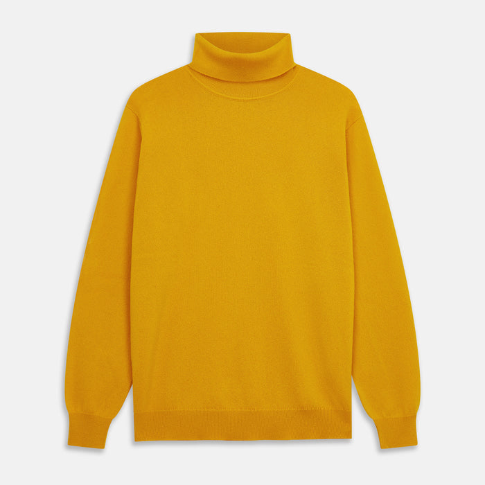 Gold Aubrey Cashmere Roll Neck Jumper Image 1