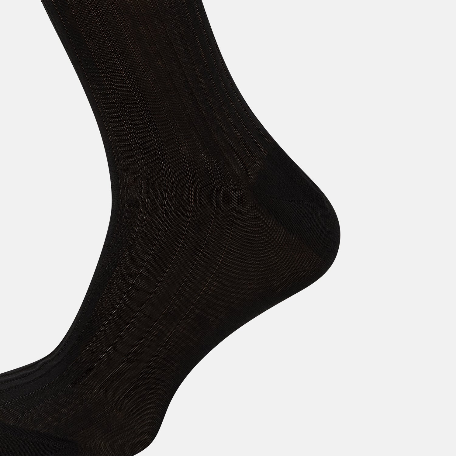 View 4 of product A single Dark Chocolate Mid-Length Sock by Turnbull & Asser is shown against a plain white background.