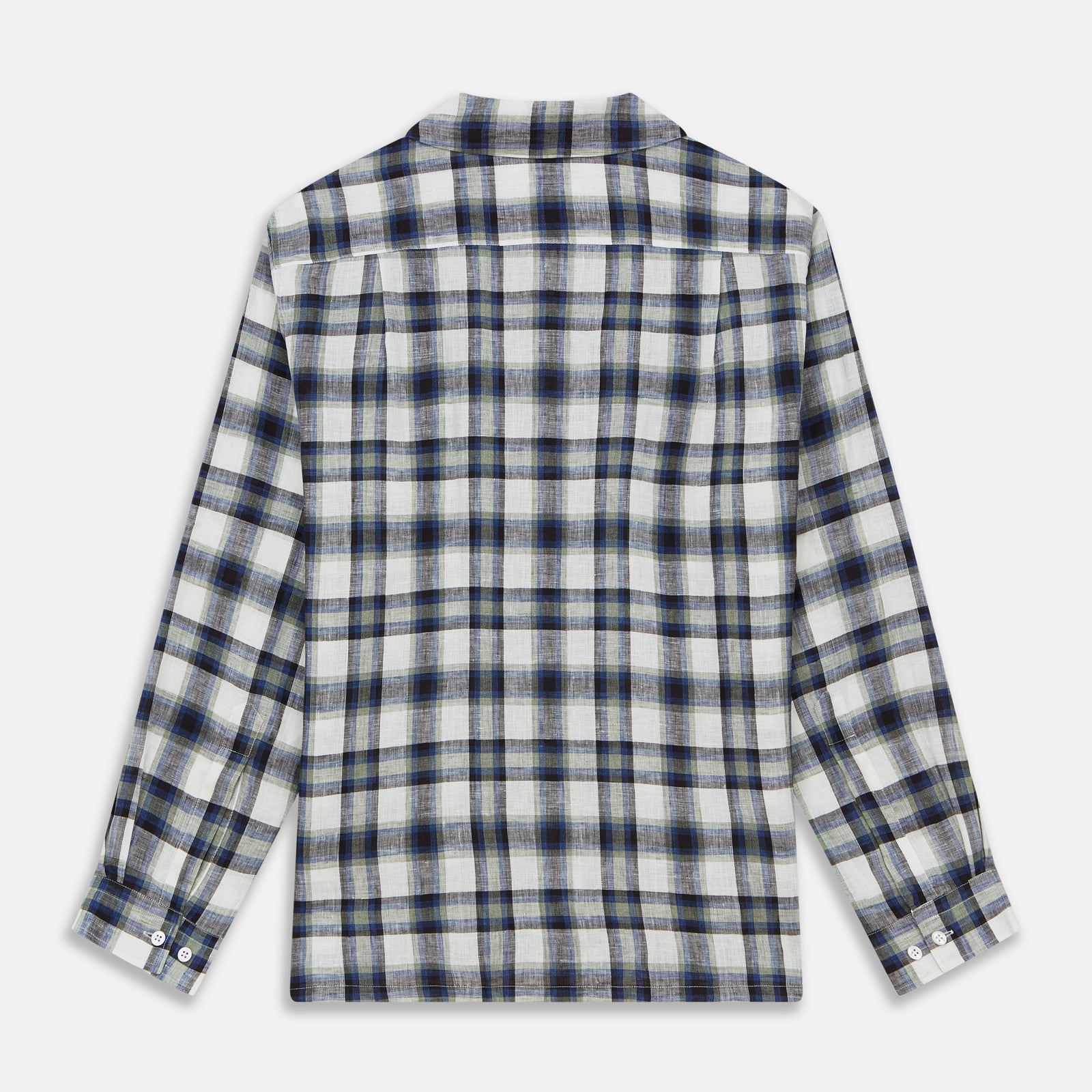 Green Multi Check Linen Holiday Fit Winnington Shirt