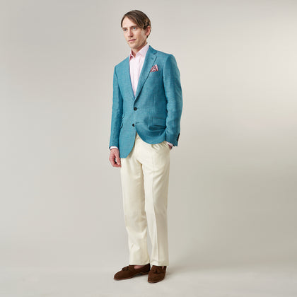 Teal Linen Barrington Blazer Image 5