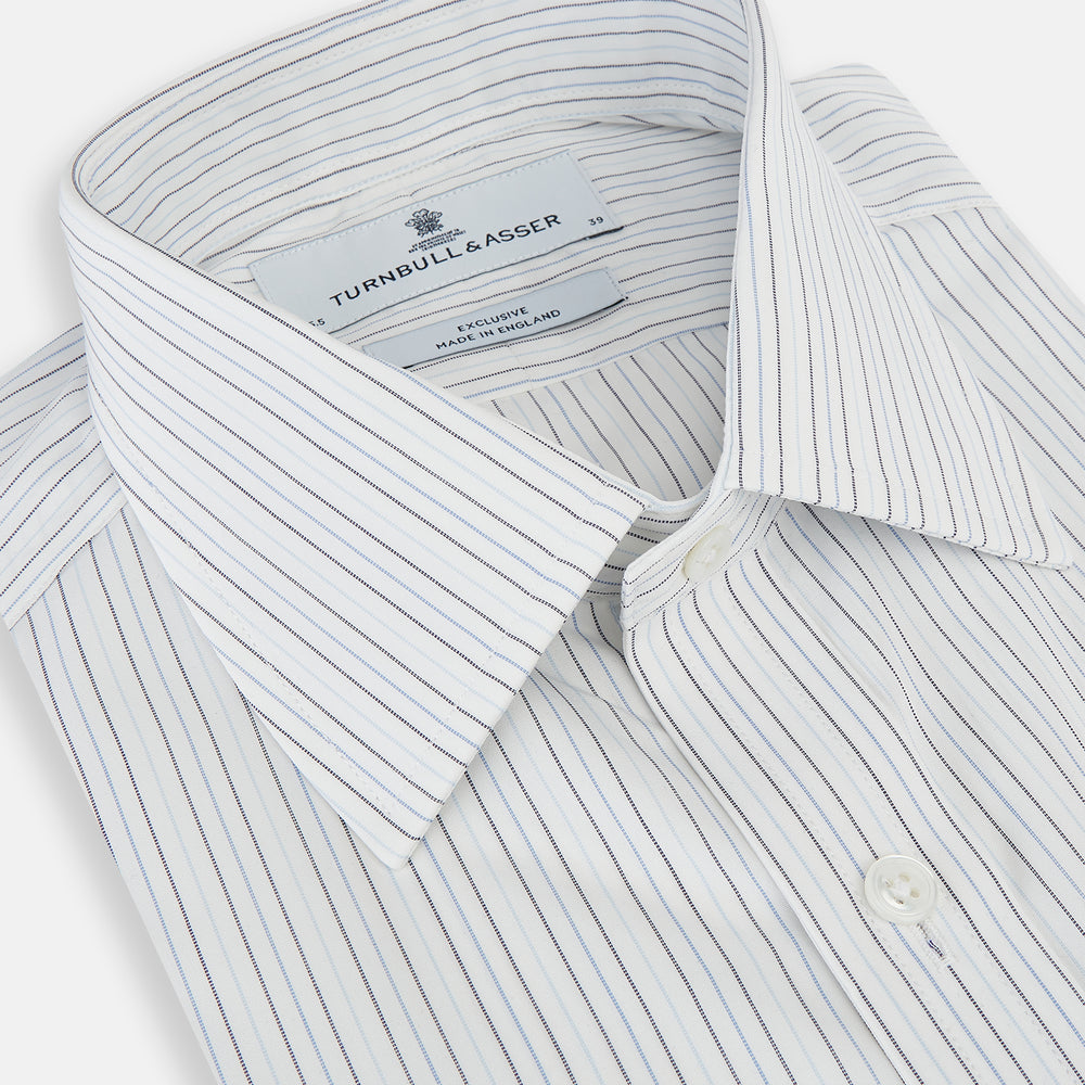Blue Multi-Tone Double Pinstripe Mayfair Shirt