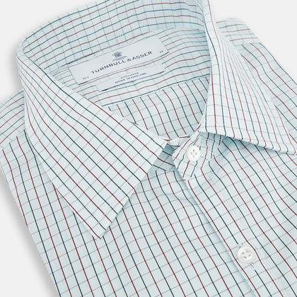 Forest Melange and Red Overlay Grid Check Westminster Shirt