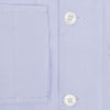 View 4 of product The Turnbull & Asser Pale Blue Hairline Stripe Pyjama Shirt features long sleeves and a single chest pocket, offering an elegant sleepwear style—shown on a plain white background.