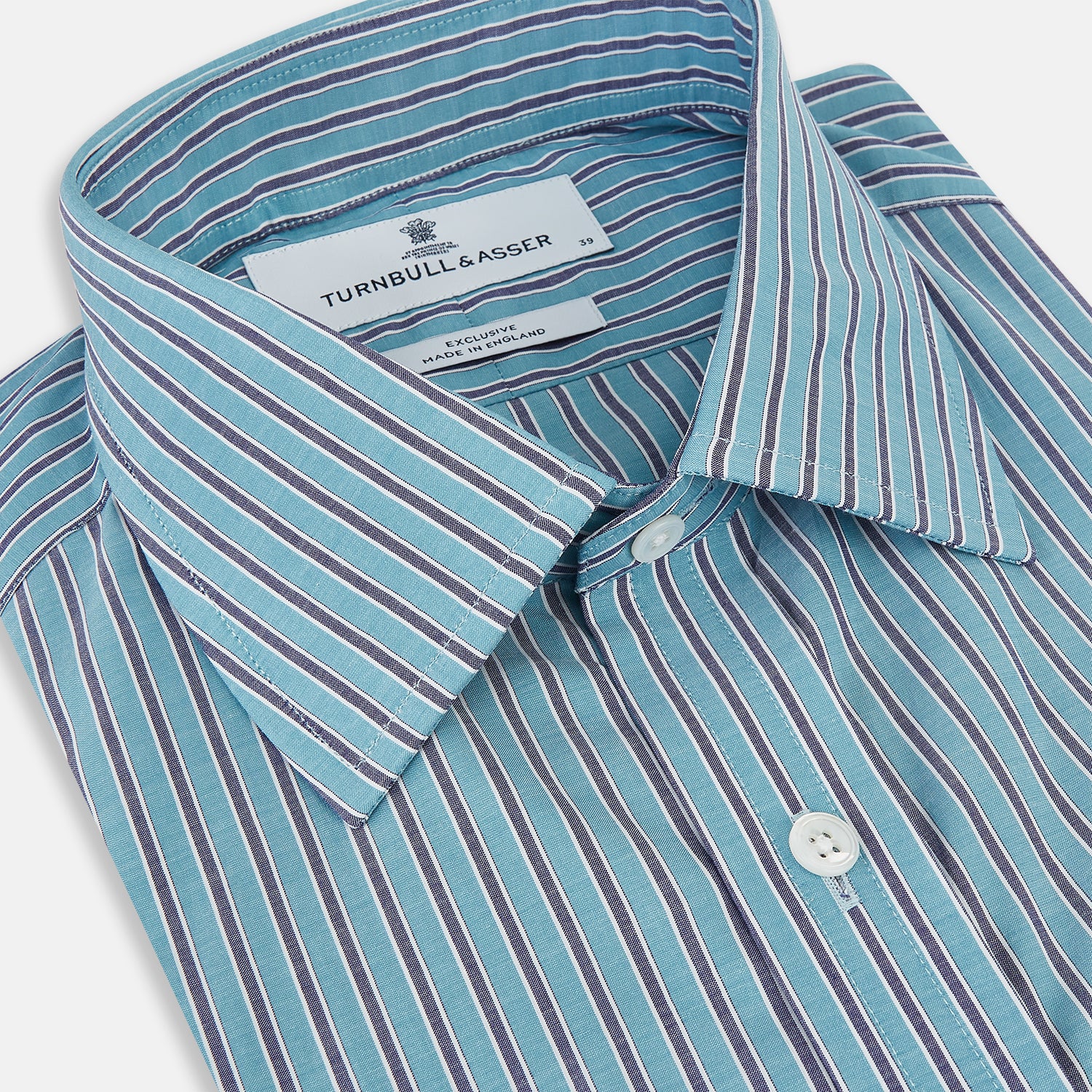 Image 2 of product Turquoise Ticking Stripe Mayfair Shirt