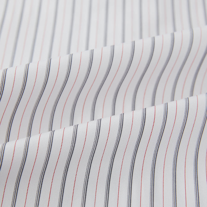 Midnight Blue and Red Ticking Stripe Mayfair Shirt Image 5
