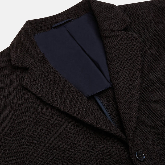 Dark Chocolate Knitted Cambridge Blazer Image 1