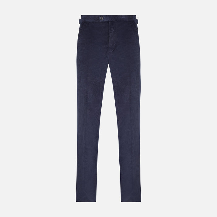 Navy Corduroy Henry Trousers Image 6