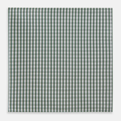 Melon Green Micro Shadow Check Hand-Rolled Handkerchief