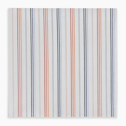 Hand Rolled Orange and Blue Multi Stripe Handkerchief Image 3