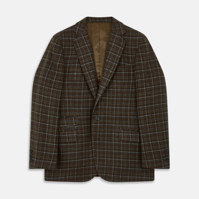 Green Multi Check Cashmere Barrington Blazer Image 4