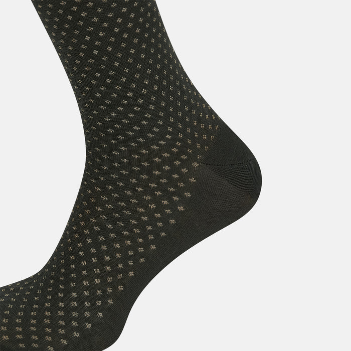 Forest Green Motif Long Socks Image 3