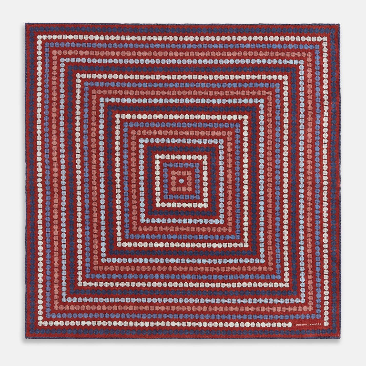Image 9 of product Red Dots and Floral Tile Double-Sided Silk Pocket Square