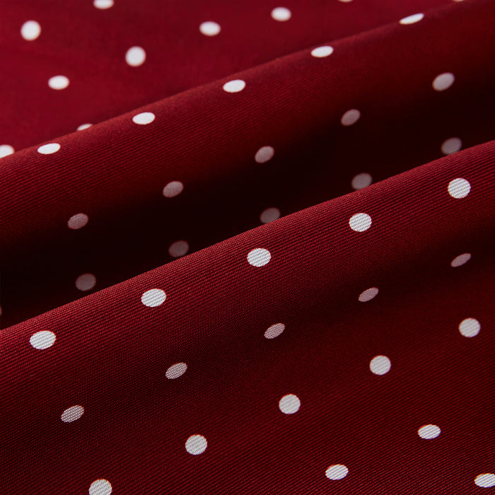Burgundy and White Spotted Silk Scarf Image 2