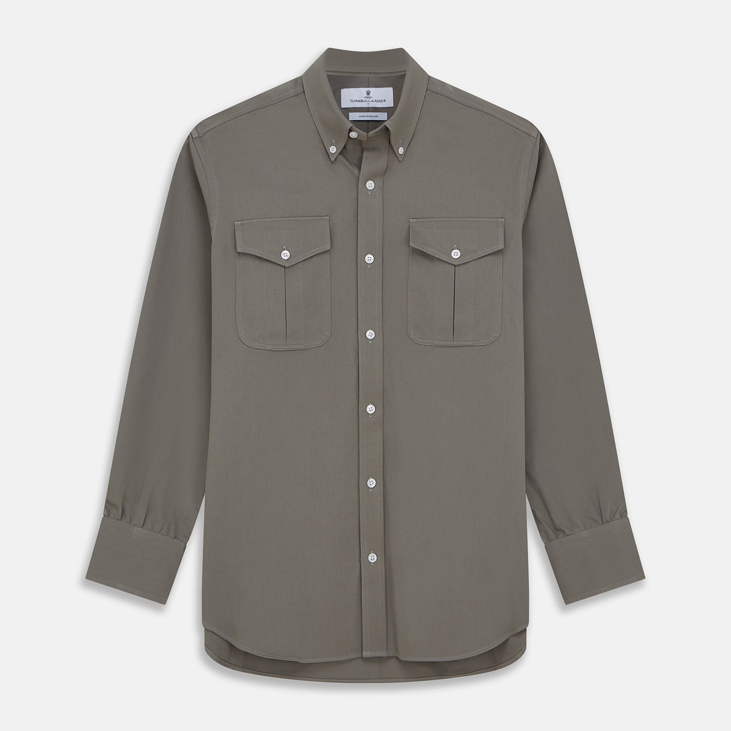 Dusty Sage Cotton Drill Weekend Fit Nevis Shirt