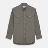 Dusty Sage Cotton Drill Weekend Fit Nevis Shirt