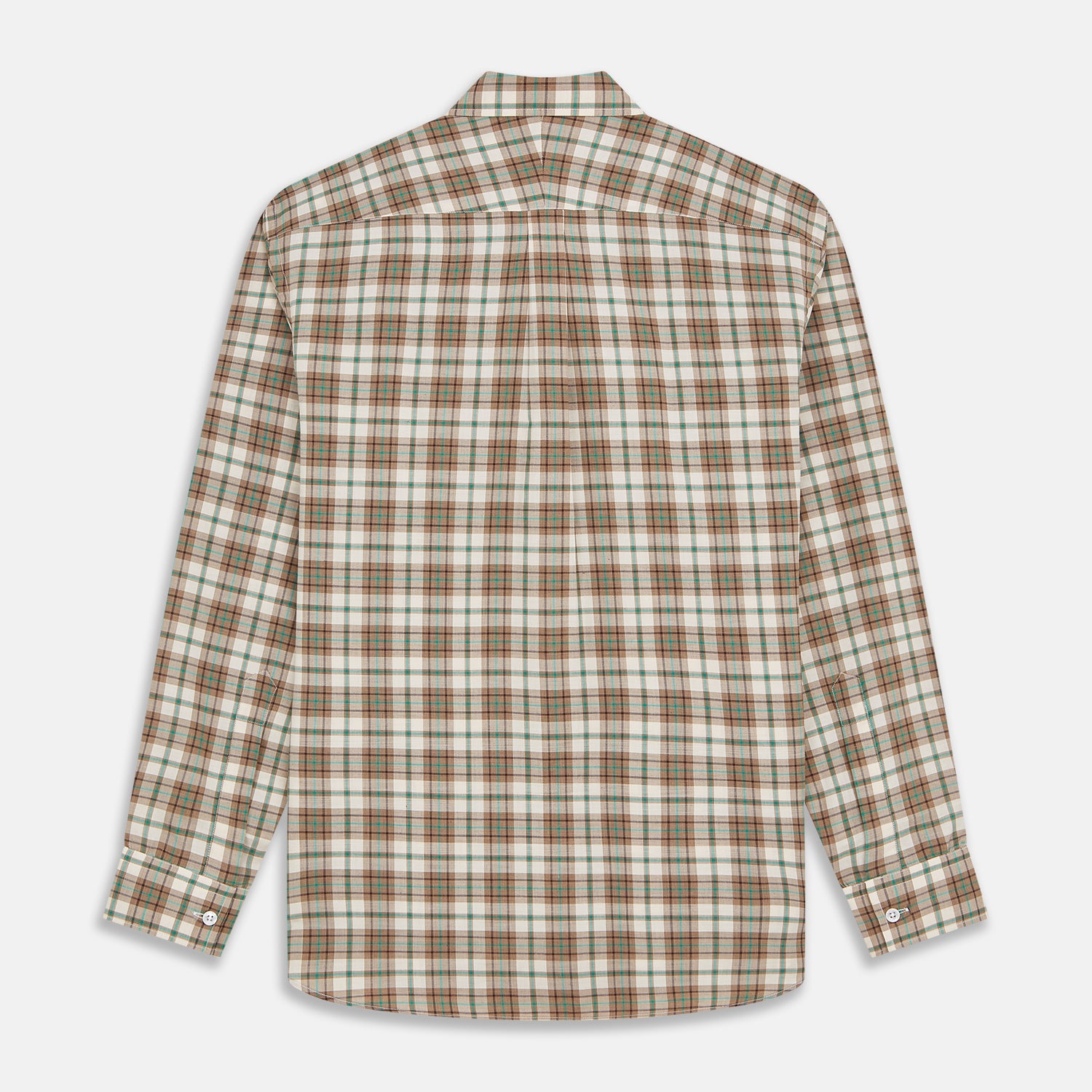 Green and Oatmeal Cotton Weekend Fit Langston Shirt