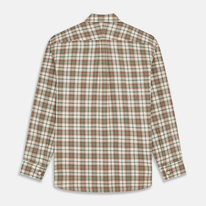 Green and Oatmeal Cotton Weekend Fit Langston Shirt Image 4