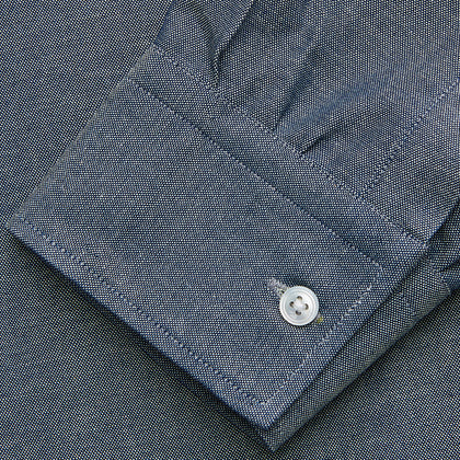 Blue Weekend Fit Oxford Finch Shirt With Derby Collar And Chest Pocket Image 3