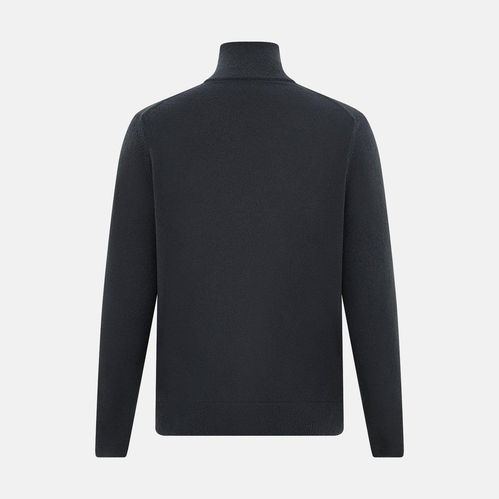 Smoke Grey Half-Zip Cashmere Jumper