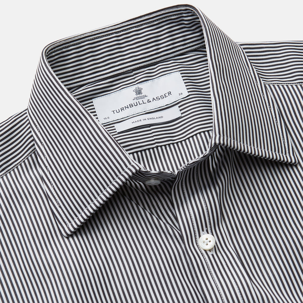 Black Candy Stripe Cotton Regular Fit Mayfair Shirt – Turnbull & Asser