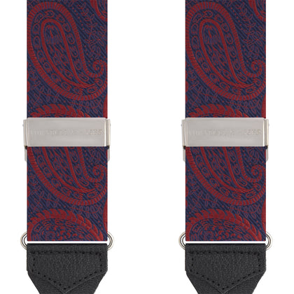 Red Jacquard Silk Paisley Braces