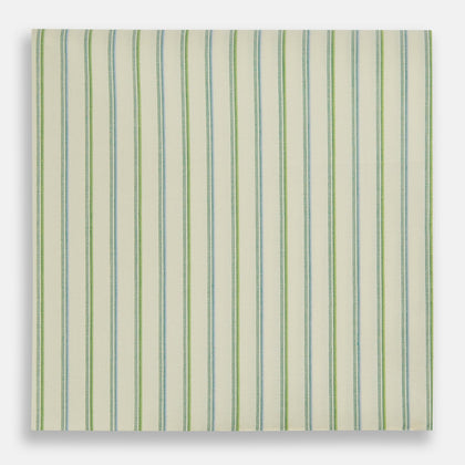 Hand Rolled Green Double Stripe Handkerchief