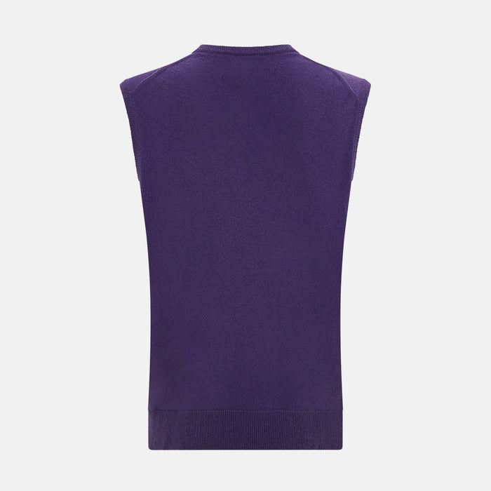 Purple Cashmere V-Neck Vest Image 2
