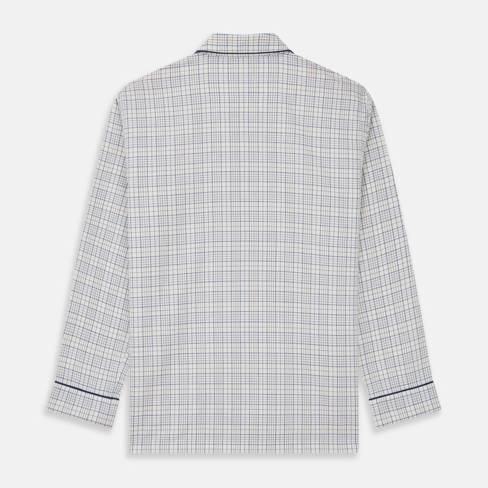Blue Multi Check Cotton-Cashmere Modern Pyjama Set