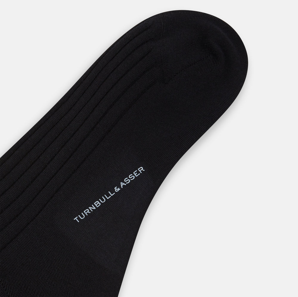 Black Wool Mid-Length Socks