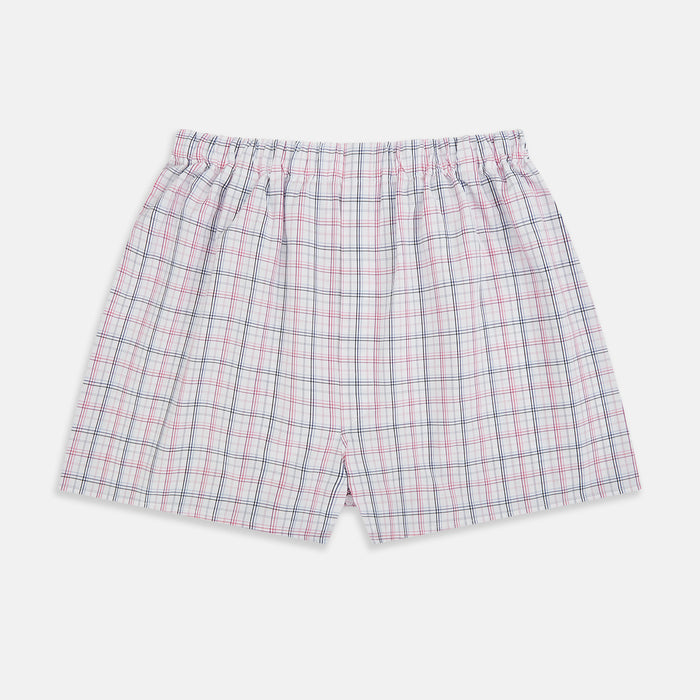 Pink Multi Graph Check Godfrey Boxer Shorts