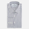 View 5 of product The Turnbull & Asser Purple Multi Check Mayfair Shirt is a long-sleeved, button-up cotton shirt with a collar and purple check pattern, perfect for formal wear and shown against a plain white background.