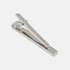View 2 of product The Turnbull & Asser Burgundy Patterned Tie Bar features a rectangular sterling silver design with a burgundy inlay, ideal for formal attire, shown on a plain white background.