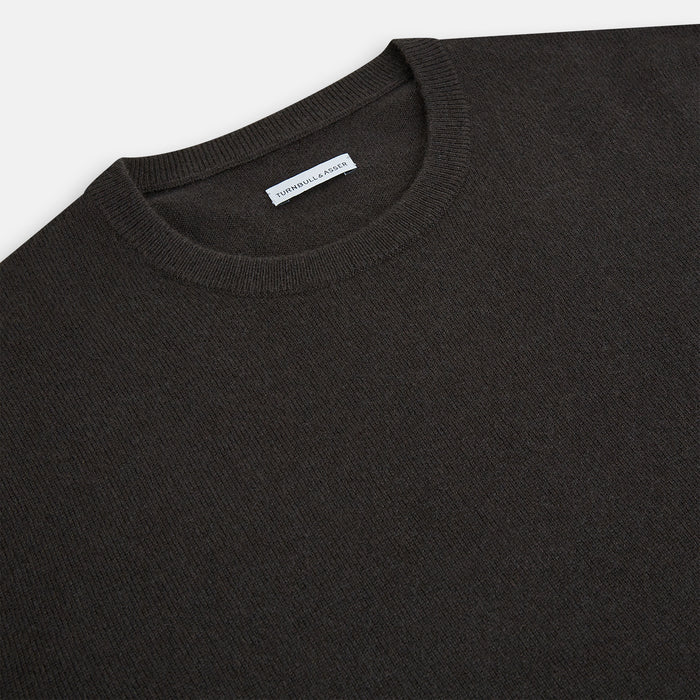 Brown Cashmere Round Neck Jumper Image 1