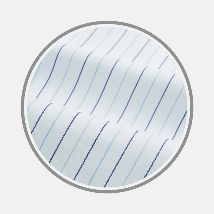 Navy and Blue Wide Pinstripe Fabric