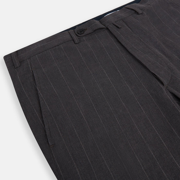 Dark Chocolate Striped Edmund trousers Image 1