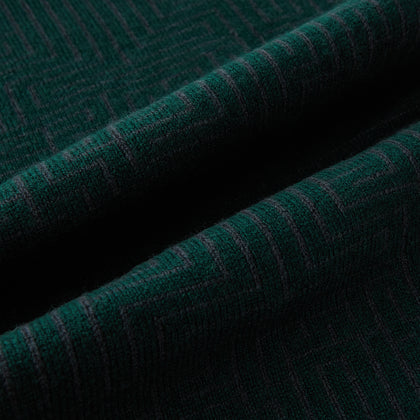 Forest Green and Charcoal Fretwork Cashmere Knitted Scarf Image 2