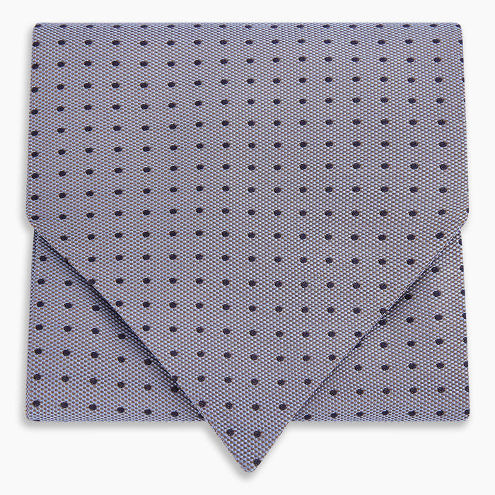 Navy and Light Blue Micro Dot Silk Cravat Image 4
