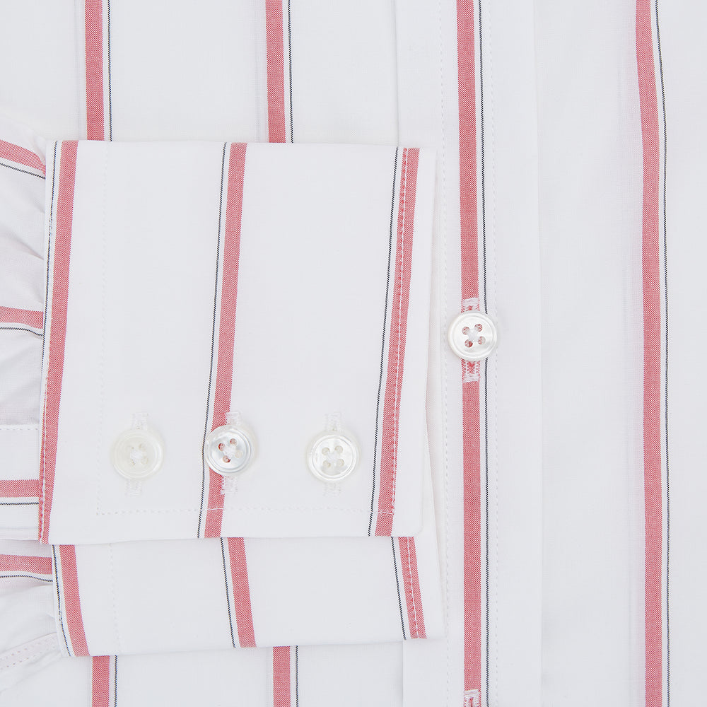 Coral Track Stripe Mayfair Shirt