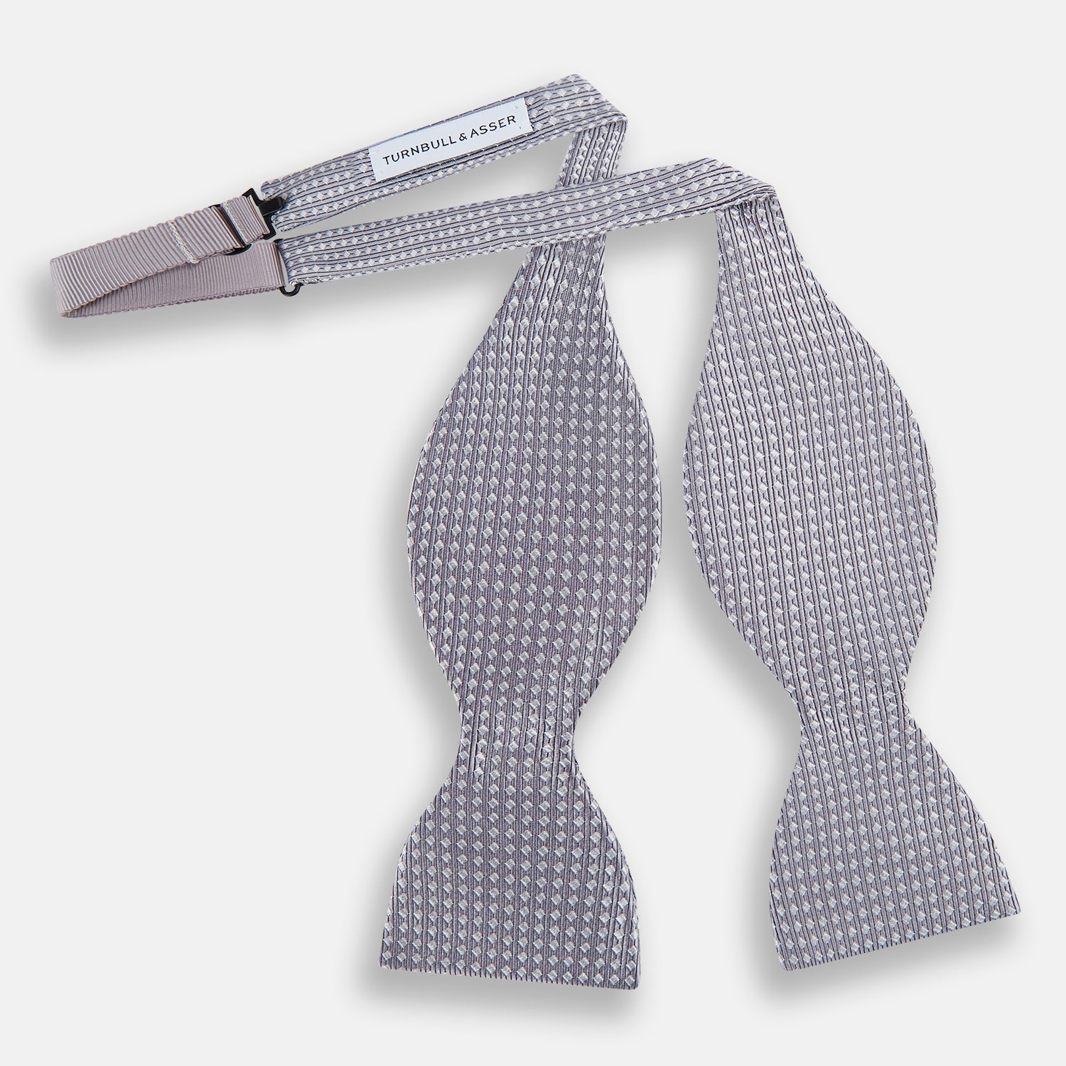 Image 2 of product Silver and White Square Silk Bow Tie