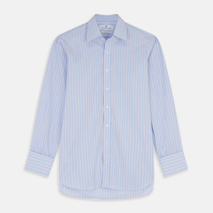 Blue Multi Stripe Cotton Regular Fit Whitby Shirt