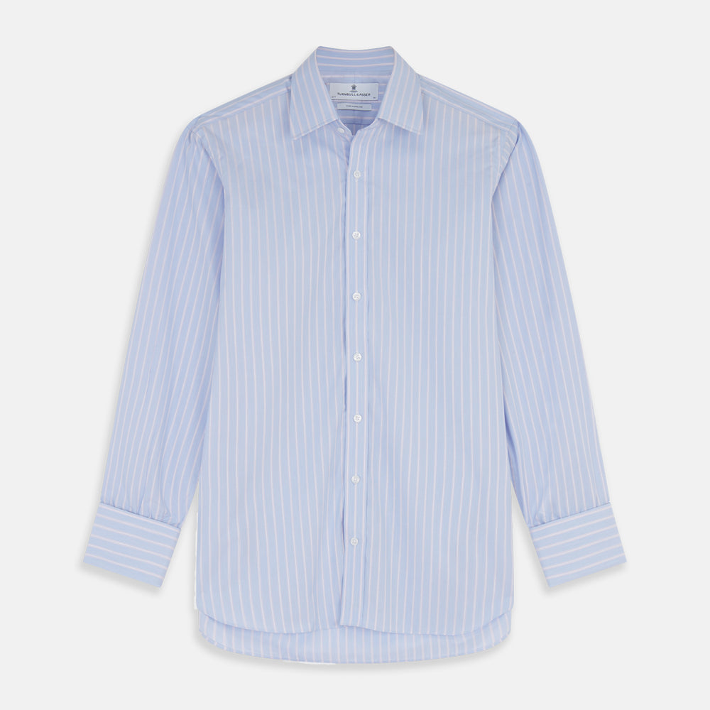 Blue Multi Stripe Cotton Regular Fit Whitby Shirt