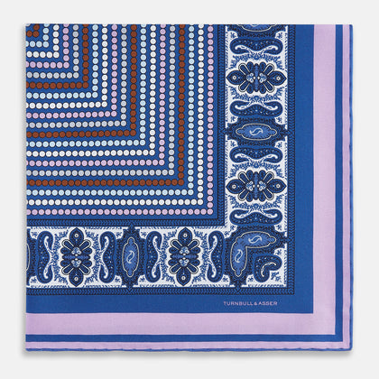 Azzurro Dots and Paisley Silk Pocket Square Image 2