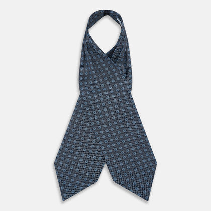 Navy Medallion Silk Cravat