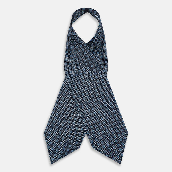 Navy Medallion Silk Cravat Image 1
