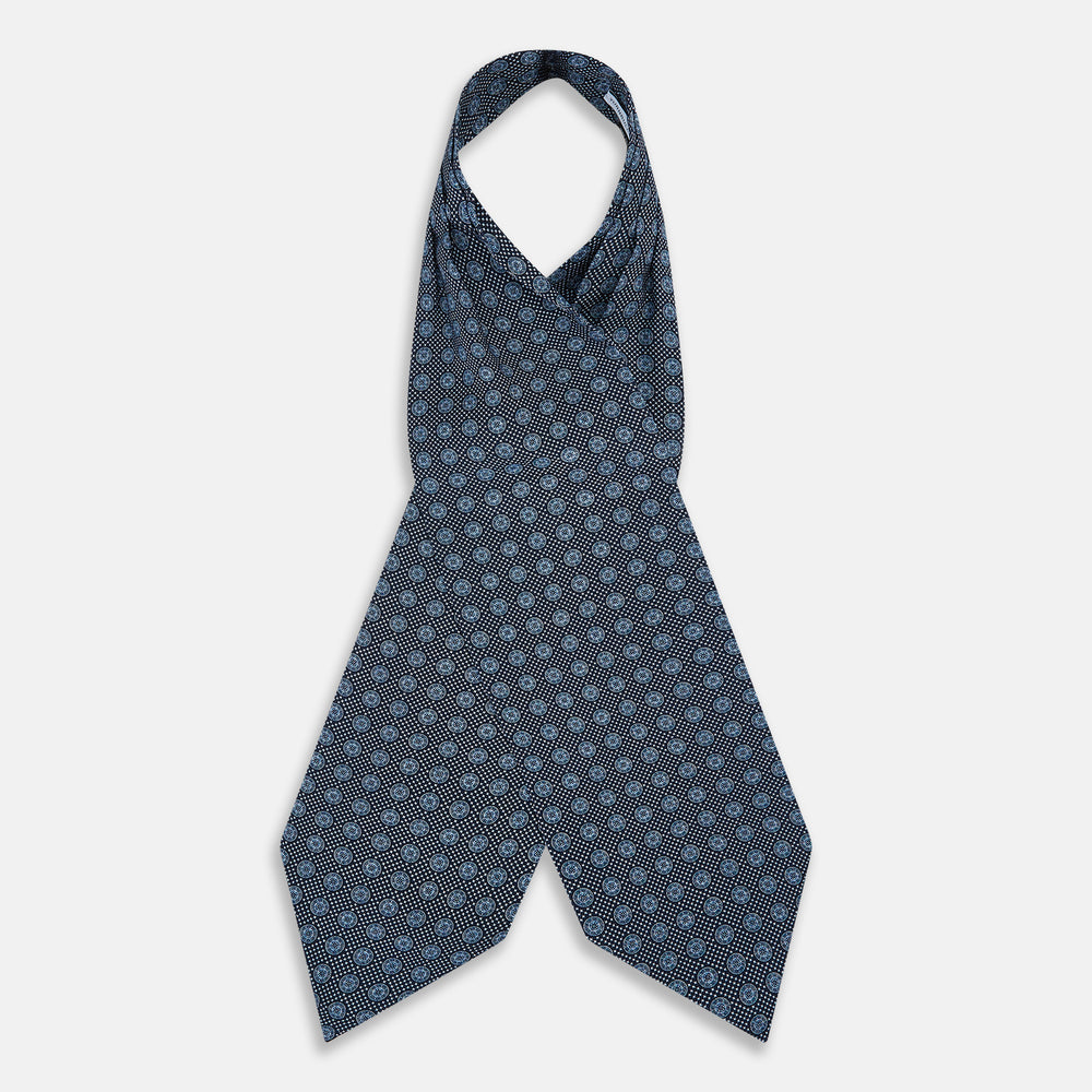 Navy Medallion Silk Cravat