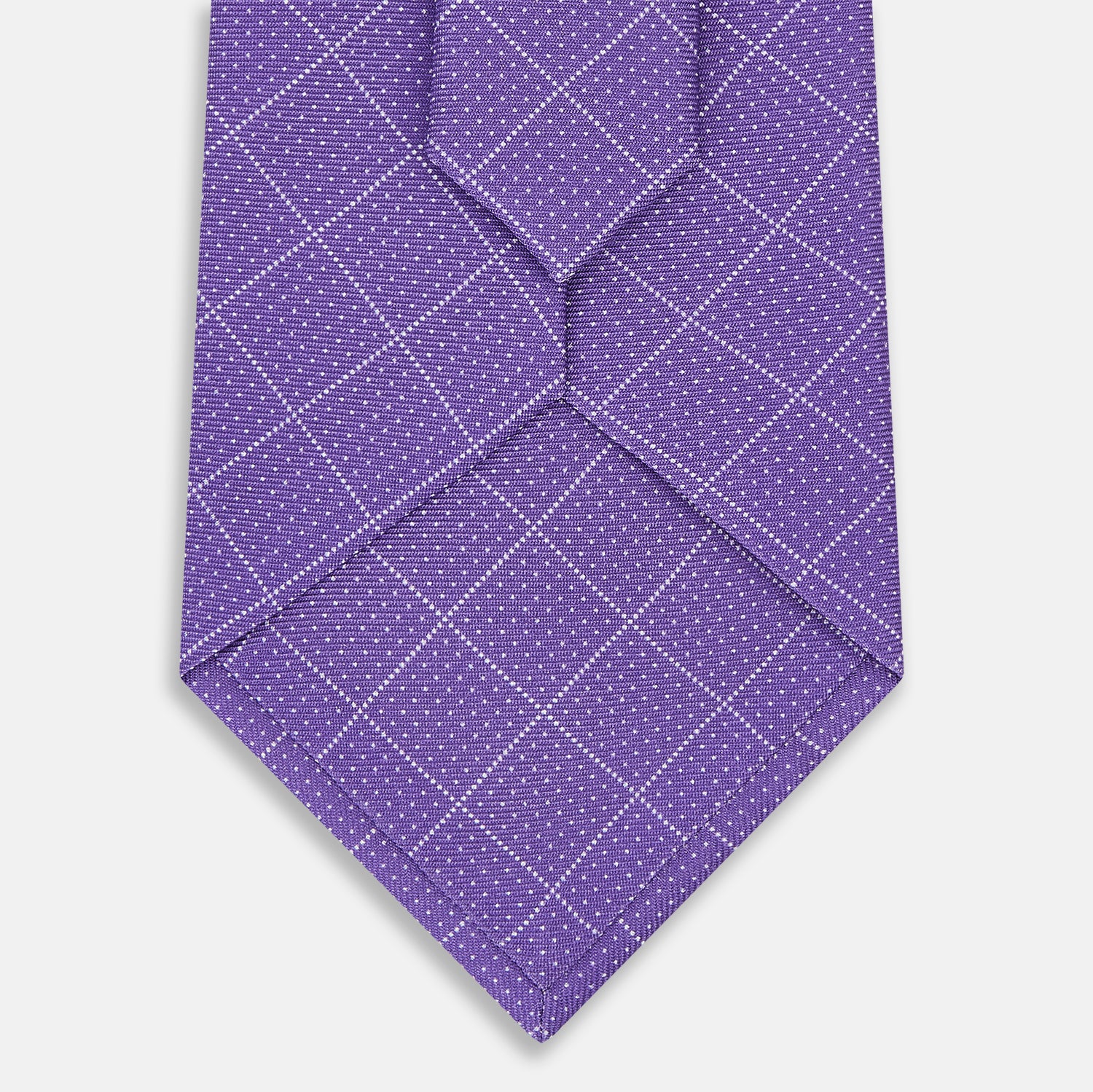 Purple Dotted Check Pattern Printed Silk Tie – Turnbull & Asser UK