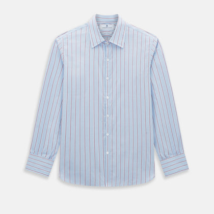 Blue and Burgundy Multi-Stripe Westminster Shirt